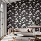 112602 Lotus Purity Onyx and Silver Wallpaper by Harlequin