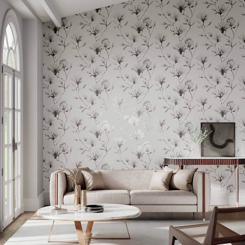 112603 Lotus Purity Ivory and Gilver Wallpaper by Harlequin