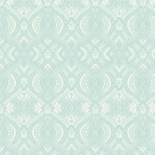 HWA1037W Ogee Damask Duck Egg Blue Wallpaper by Hoopla Walls