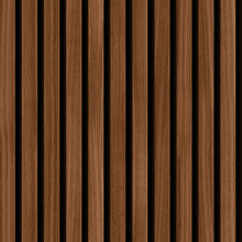 HWA1451W Wood Slat Walnut Slat Walls Wallpaper by Hoopla Walls