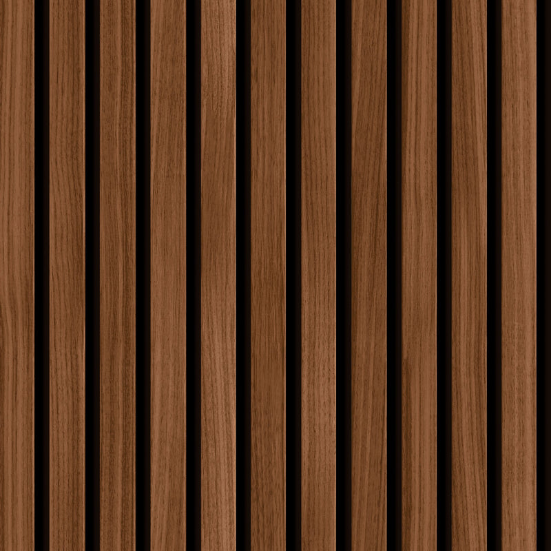 HWA1451W Wood Slat Walnut Slat Walls Wallpaper by Hoopla Walls