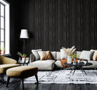 HWA1452W Wood Slat Charcoal Slat Walls Wallpaper by Hoopla Walls