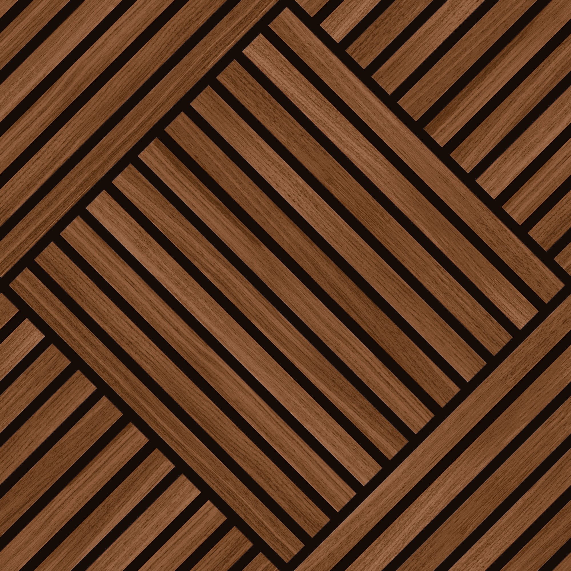 HWA1453W Diamond Slat Large Walnut Slat Walls Wallpaper by Hoopla Walls