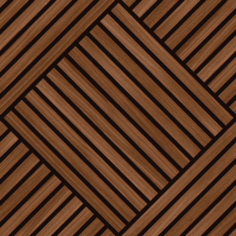 HWA1453W Diamond Slat Large Walnut Slat Walls Wallpaper by Hoopla Walls