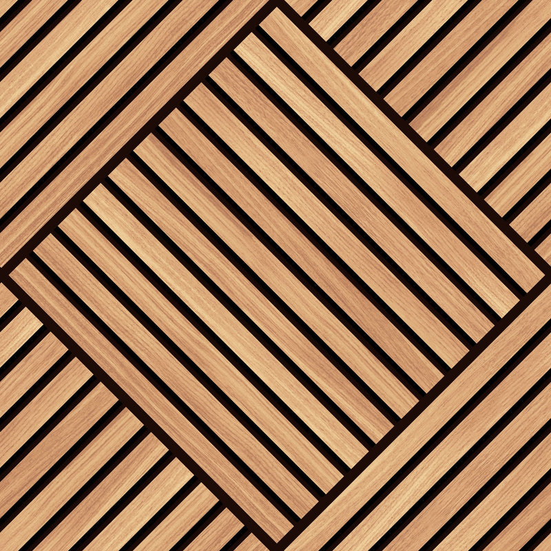 HWA1454W Diamond Slat Large Oak Slat Walls Wallpaper by Hoopla Walls