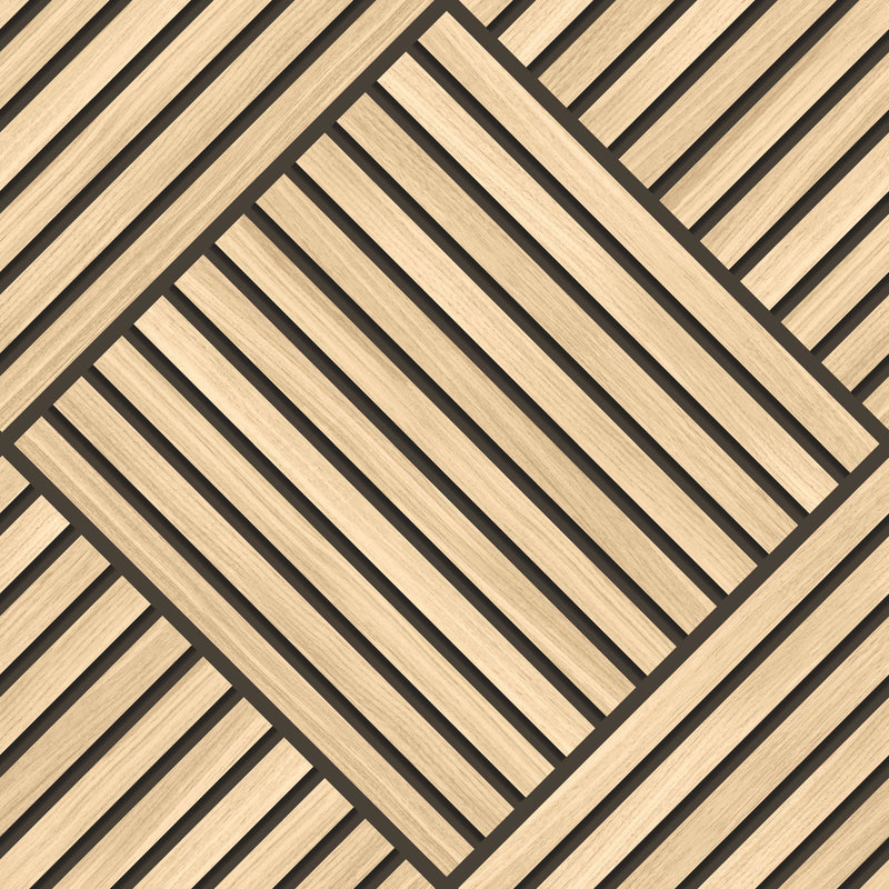 HWA1456W Diamond Slat Large Ash Slat Walls Wallpaper by Hoopla Walls