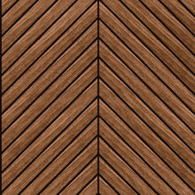 HWA1458W Chevron Slat Walnut Slat Walls Wallpaper by Hoopla Walls