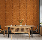 HWA1459W Chevron Slat Teak Slat Walls Wallpaper by Hoopla Walls