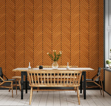 HWA1459W Chevron Slat Teak Slat Walls Wallpaper by Hoopla Walls