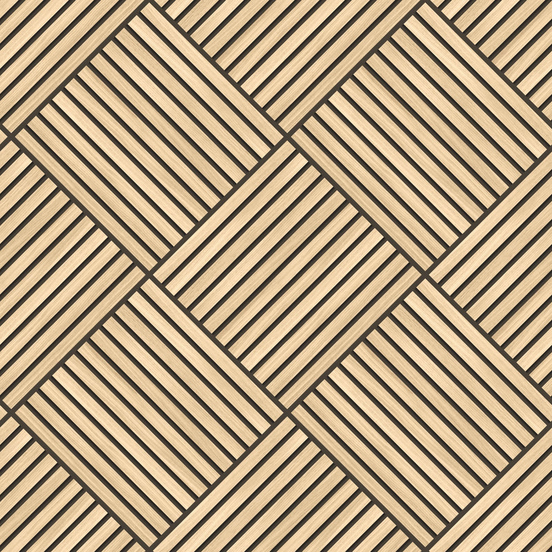 HWA1460W Diamond Slat Small Ash Slat Walls Wallpaper by Hoopla Walls