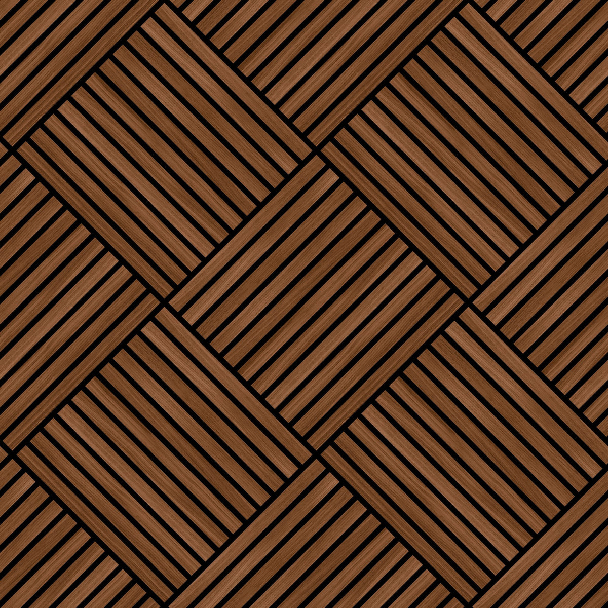 Diamond Slat Small Walnut Slat Walls Wallpaper by Hoopla Walls