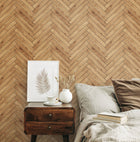 HWA1463W Parquet Ash Slat Walls Wallpaper by Hoopla Walls