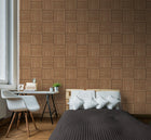 HWA1468W Square Slat Oak Slat Walls Wallpaper by Hoopla Walls