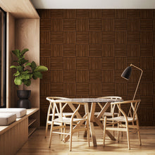 HWA1469W Square Slat Walnut Slat Walls Wallpaper by Hoopla Walls