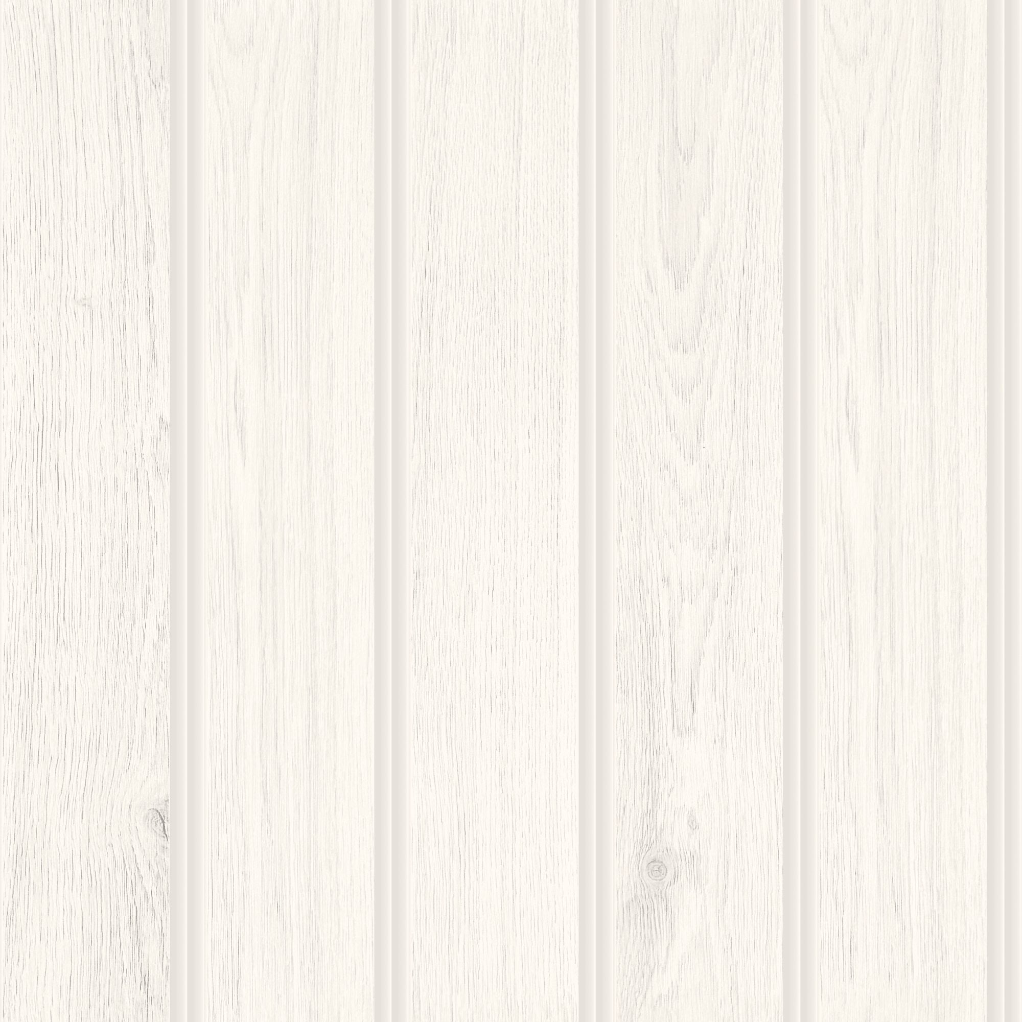 HWA1474W Tongue And Groove Washed White Slat Walls Wallpaper by Hoopla Walls