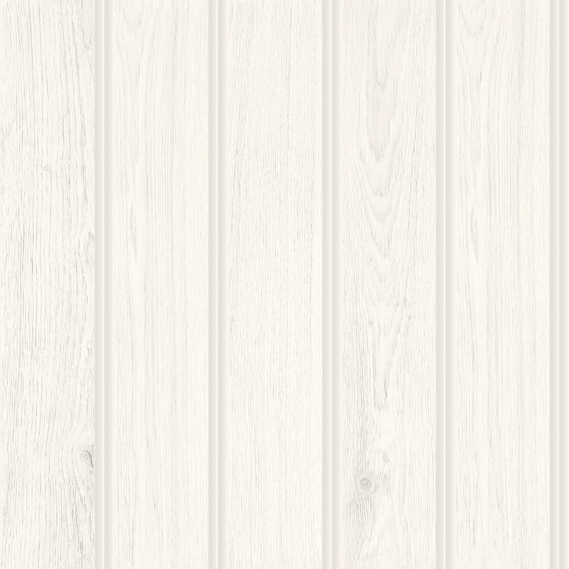 HWA1474W Tongue And Groove Washed White Slat Walls Wallpaper by Hoopla Walls