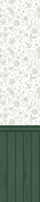Tongue And Groove Floral Toile Forest Slat Walls Wallpaper by Hoopla Walls