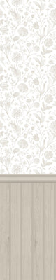 Tongue And Groove Floral Toile Stone Slat Walls Wallpaper by Hoopla Walls