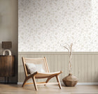 HWA1483W Tongue And Groove Floral Toile Stone Slat Walls Wallpaper by Hoopla Walls