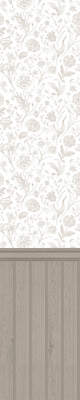 Tongue And Groove Floral Toile Mink Slat Walls Wallpaper by Hoopla Walls