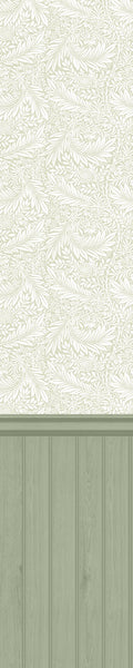 Tongue And Groove Fern Sage Slat Walls Wallpaper by Hoopla Walls