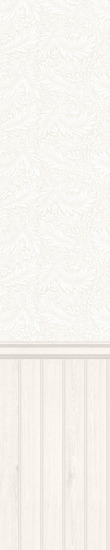 HWA1491W Tongue And Groove Fern Washed White Slat Walls Wallpaper by Hoopla Walls