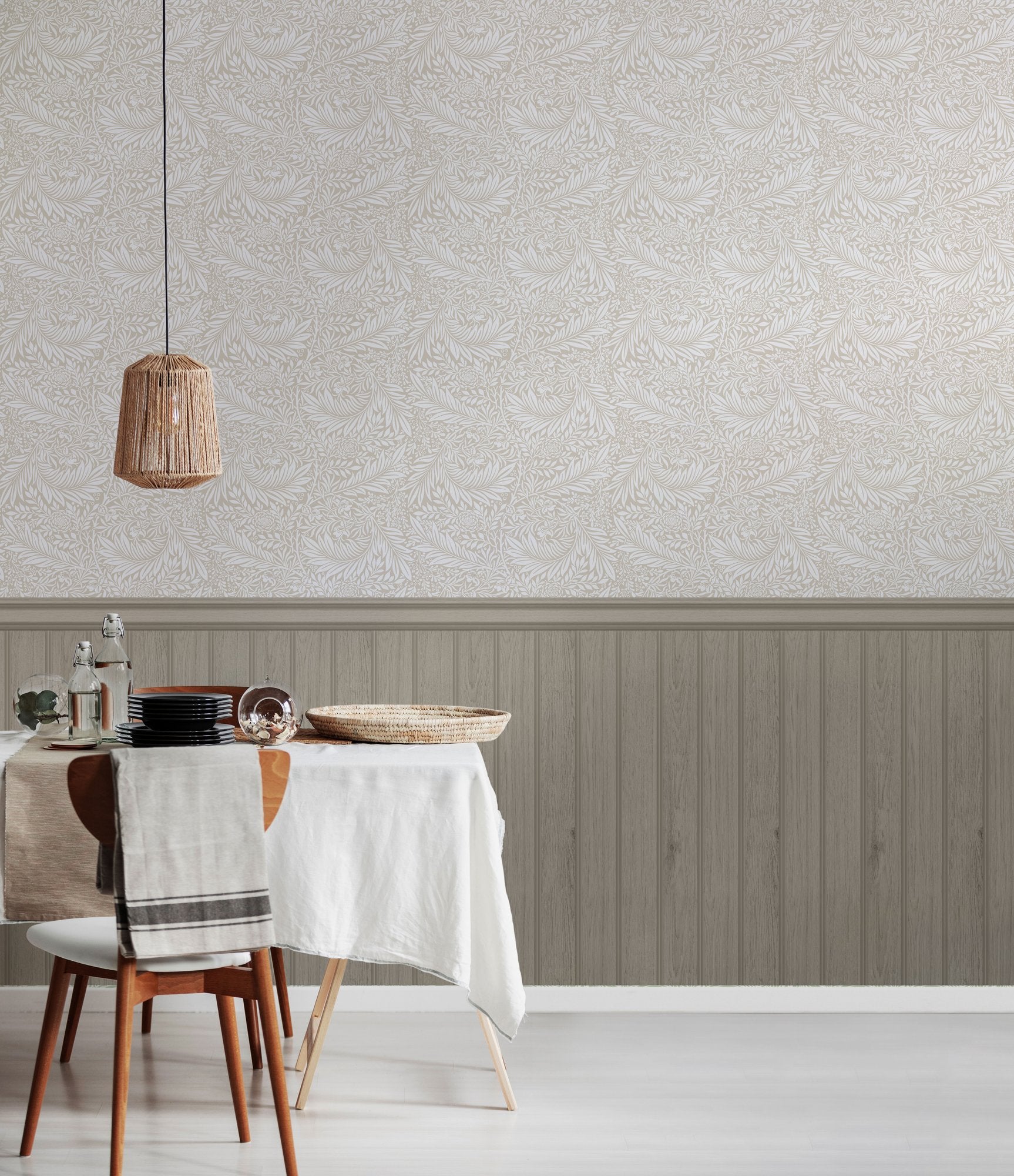 HWA1492W Tongue And Groove Fern Stone Slat Walls Wallpaper by Hoopla Walls