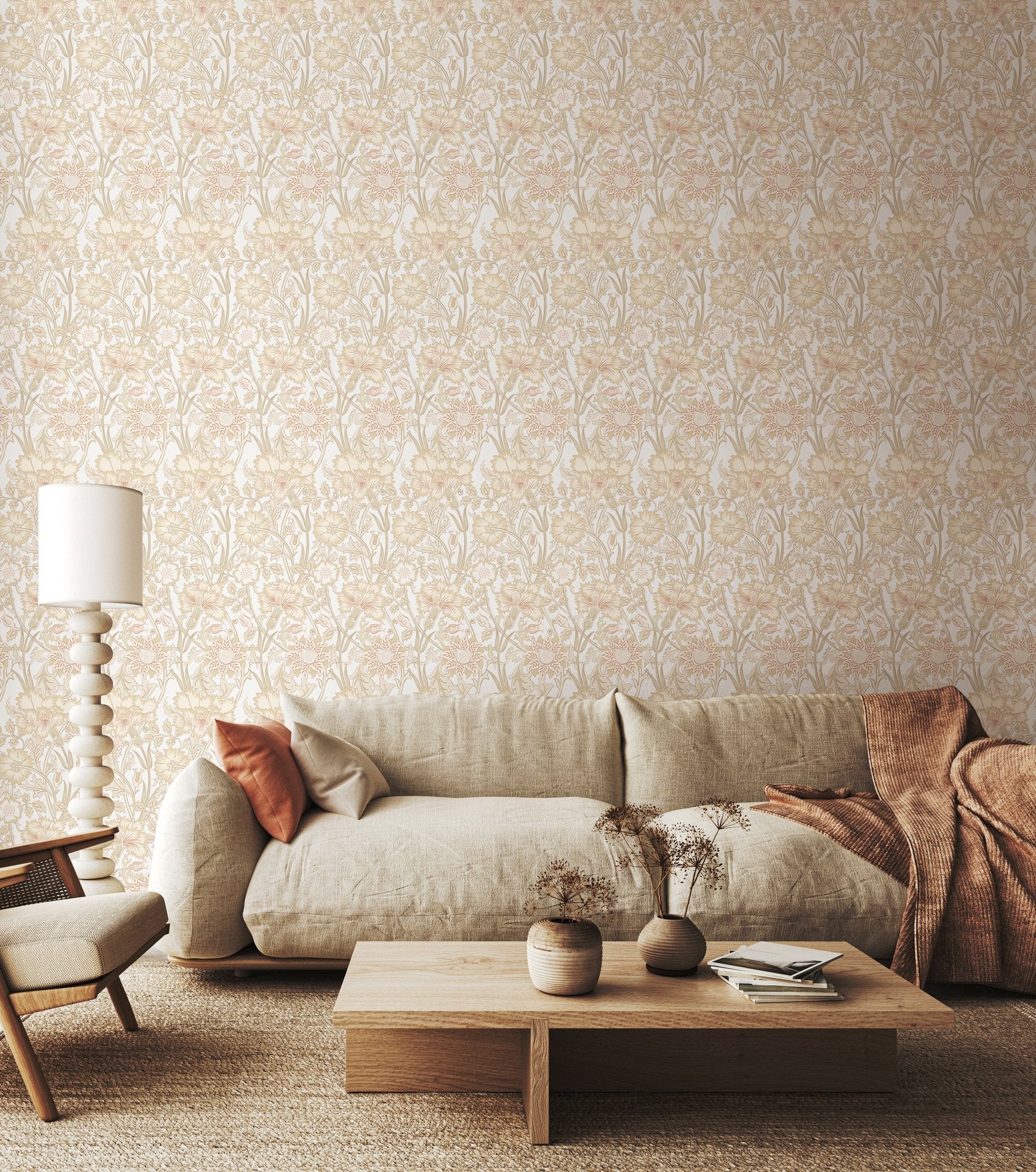 HWA1493W Iris Meadow Natural Eden II Wallpaper by Hoopla Walls