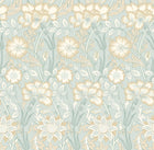 HWA1494W Iris Meadow Seafoam & Straw Eden II Wallpaper by Hoopla Walls