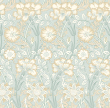 HWA1494W Iris Meadow Seafoam & Straw Eden II Wallpaper by Hoopla Walls