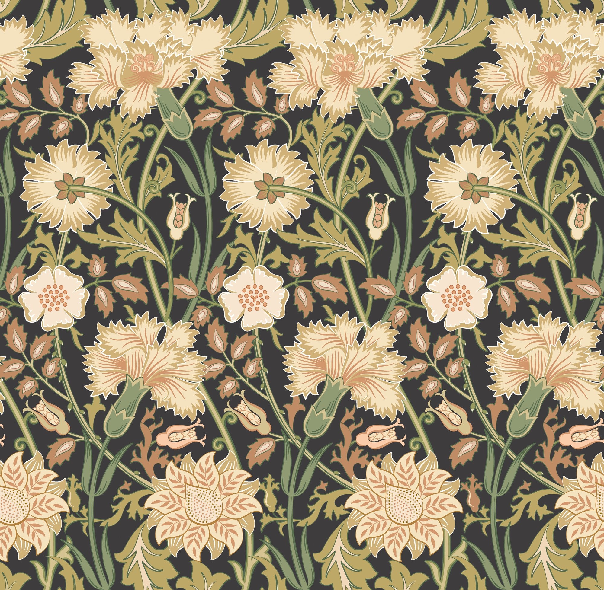 HWA1496W Iris Meadow Noir Eden II Wallpaper by Hoopla Walls