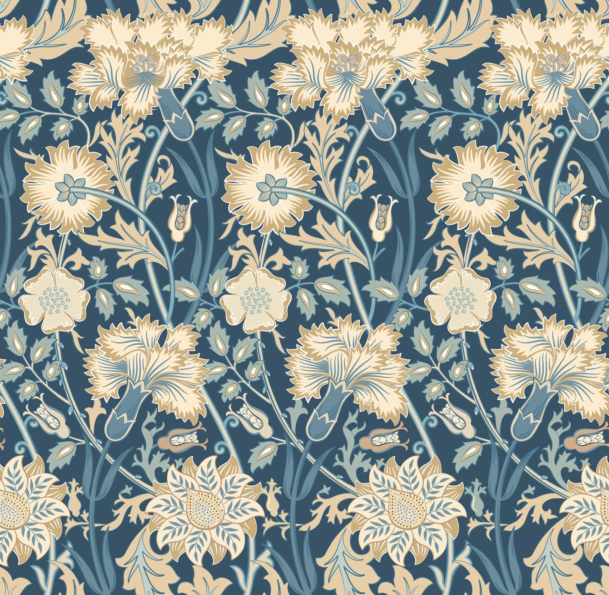 HWA1497W Iris Meadow Navy Eden II Wallpaper by Hoopla Walls