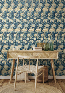 HWA1497W Iris Meadow Navy Eden II Wallpaper by Hoopla Walls