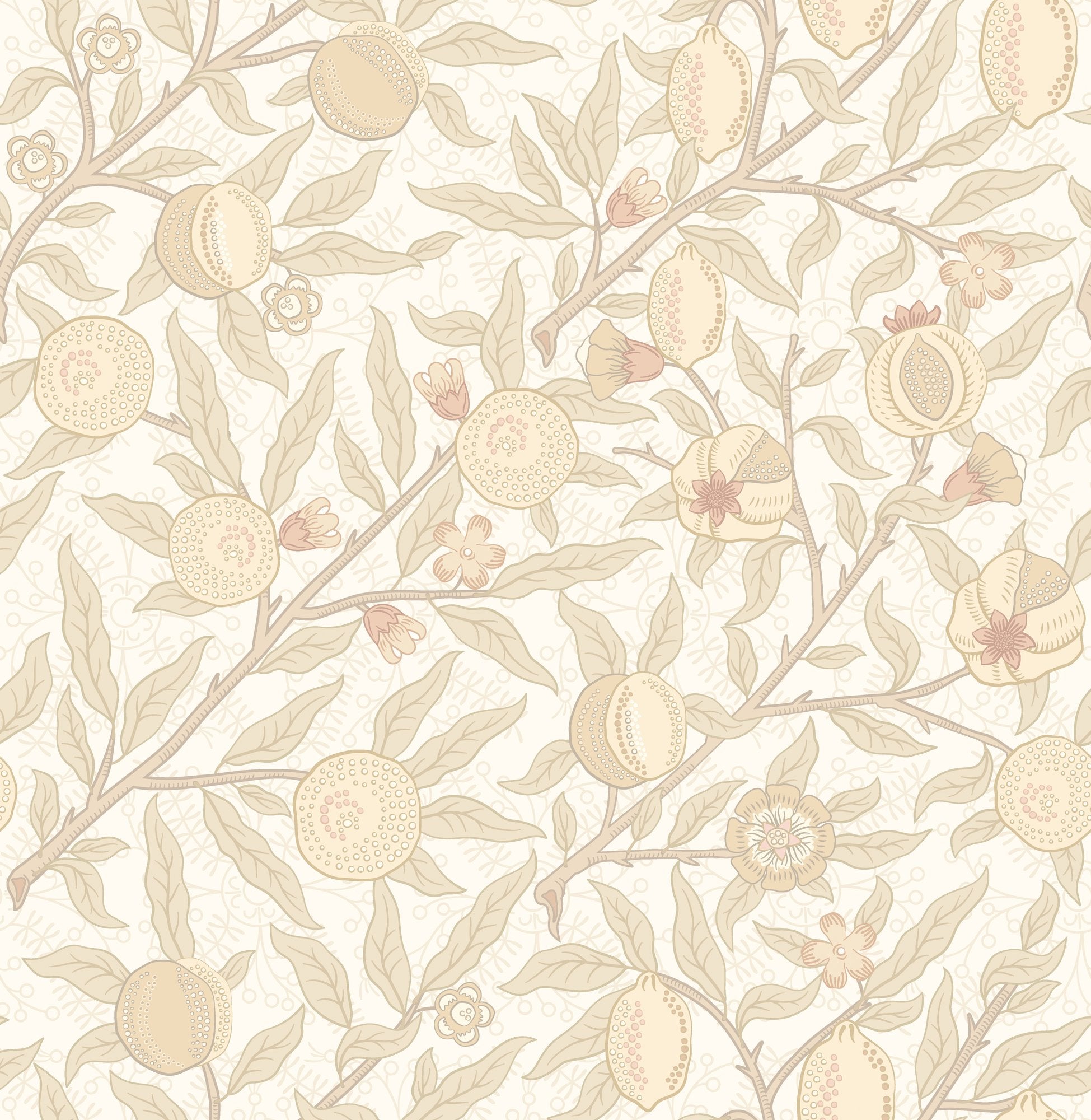 HWA1504W Fruit & Foliage Parchment Eden II Wallpaper by Hoopla Walls