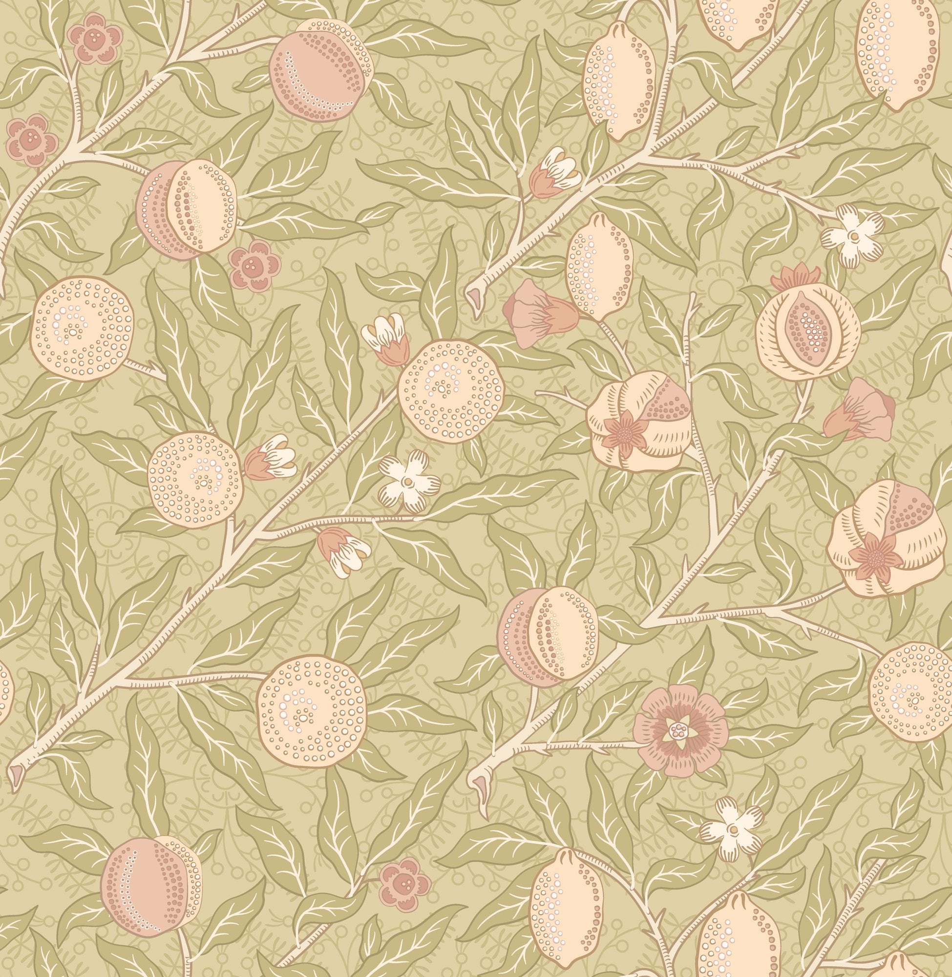 HWA1506W Fruit & Foliage Olive & Clay Eden II Wallpaper by Hoopla Walls