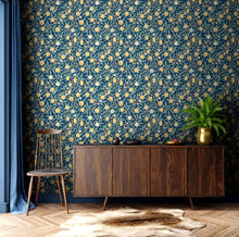 HWA1508W Fruit & Foliage Ink & Gold Eden II Wallpaper by Hoopla Walls