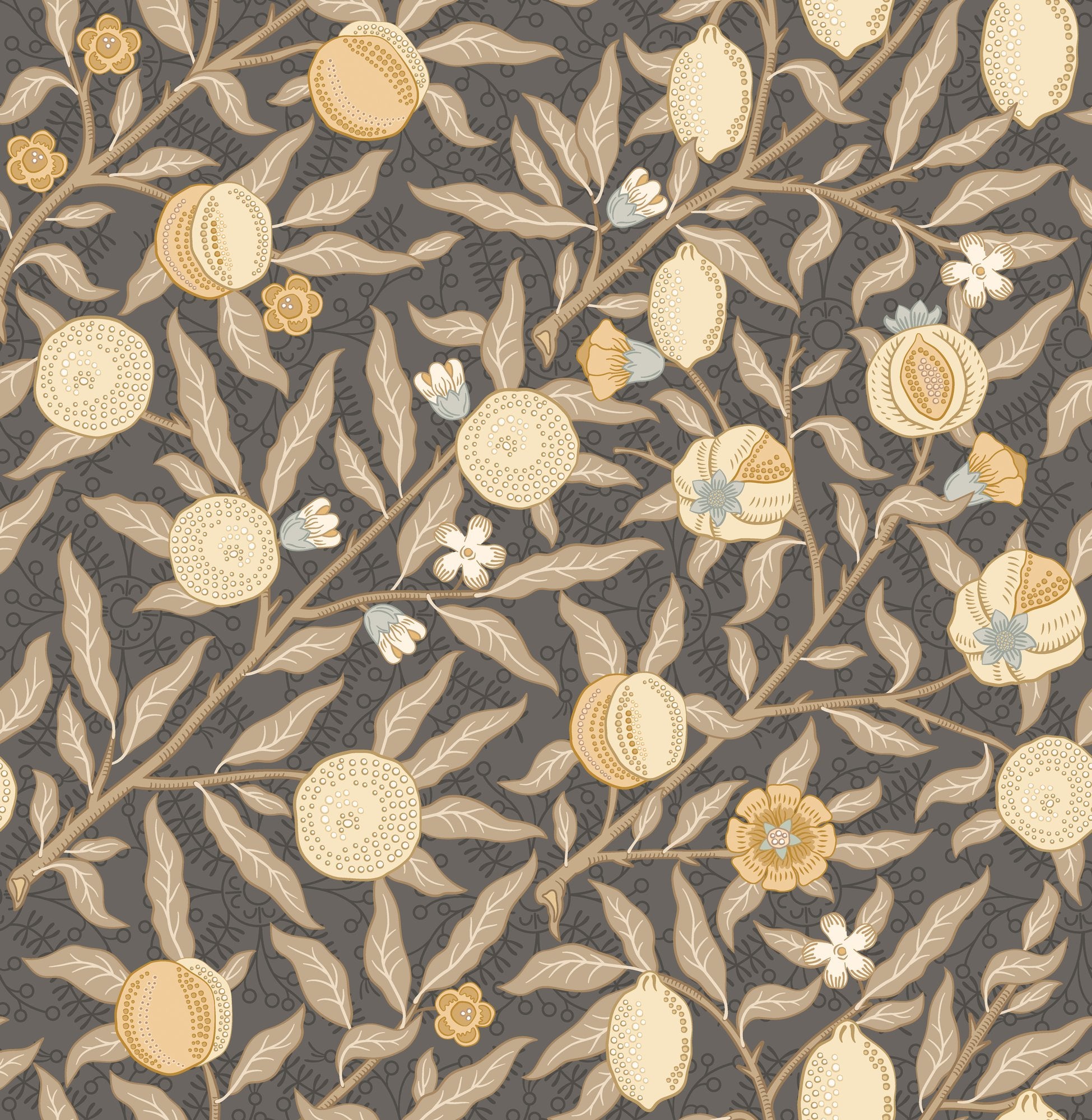 HWA1509W Fruit & Foliage Coffee Eden II Wallpaper by Hoopla Walls