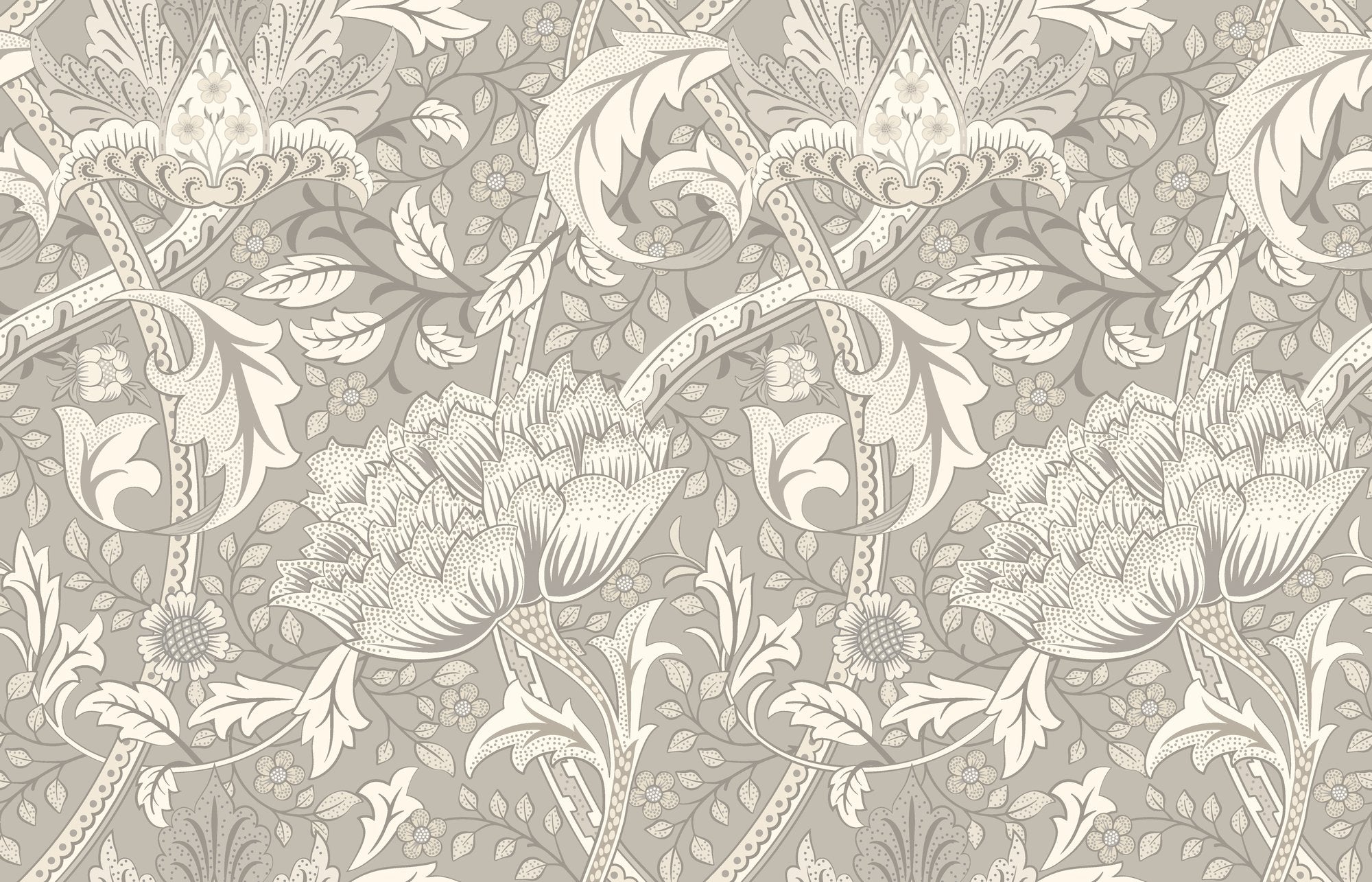 HWA1511W Cotswold Trail Dove Grey Eden II Wallpaper by Hoopla Walls