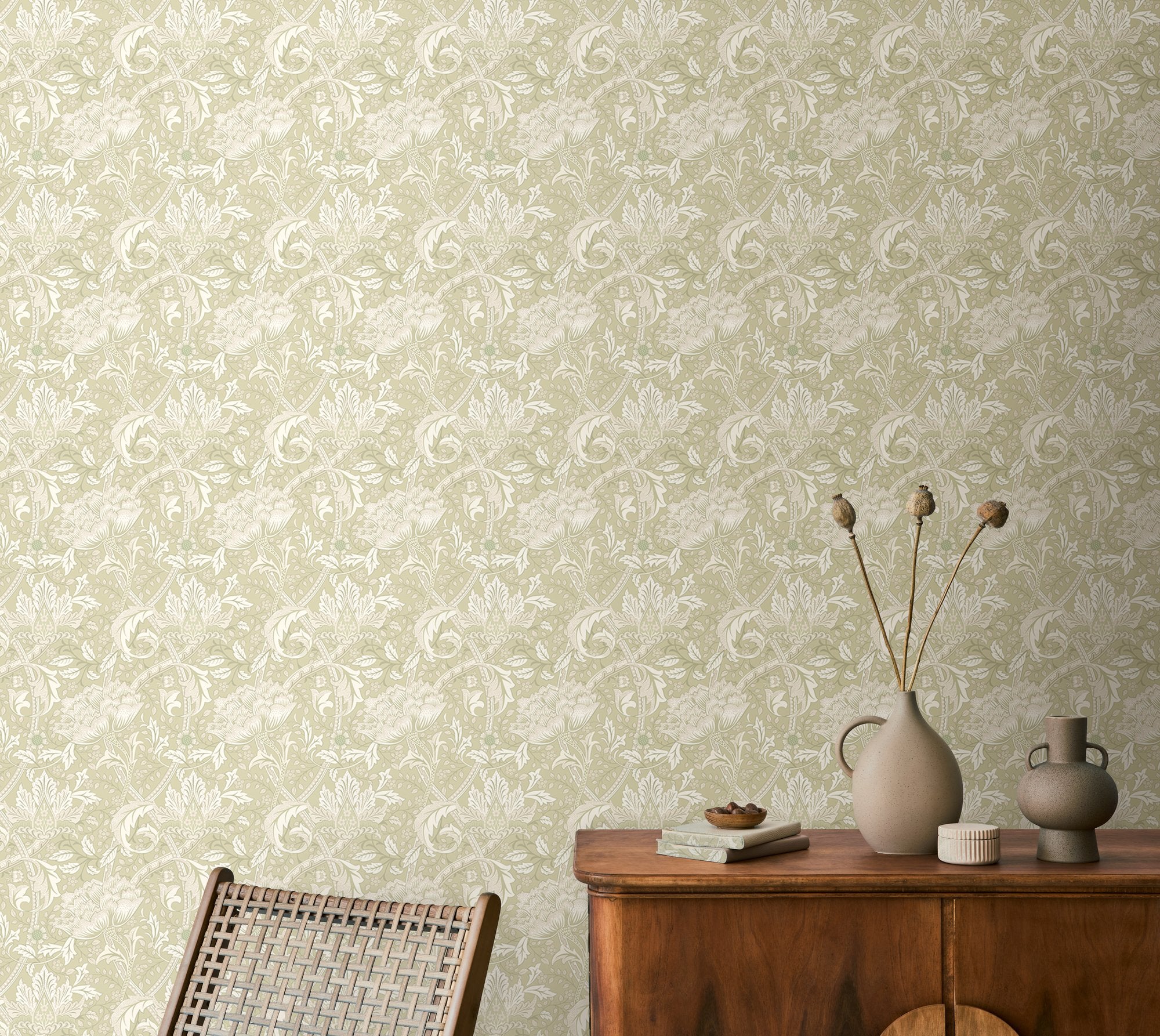 HWA1512W Cotswold Trail Fennel Eden II Wallpaper by Hoopla Walls