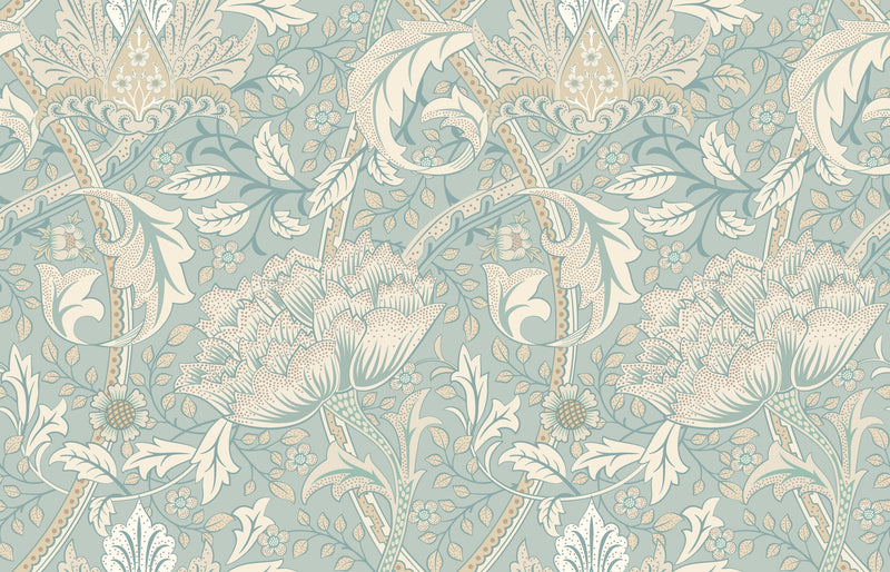 HWA1513W Cotswold Trail Soft Petrol Eden II Wallpaper by Hoopla Walls