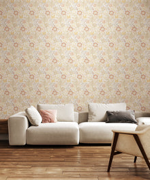 HWA1515W Honeysuckle & Tulip Warm Natural Eden II Wallpaper by Hoopla Walls