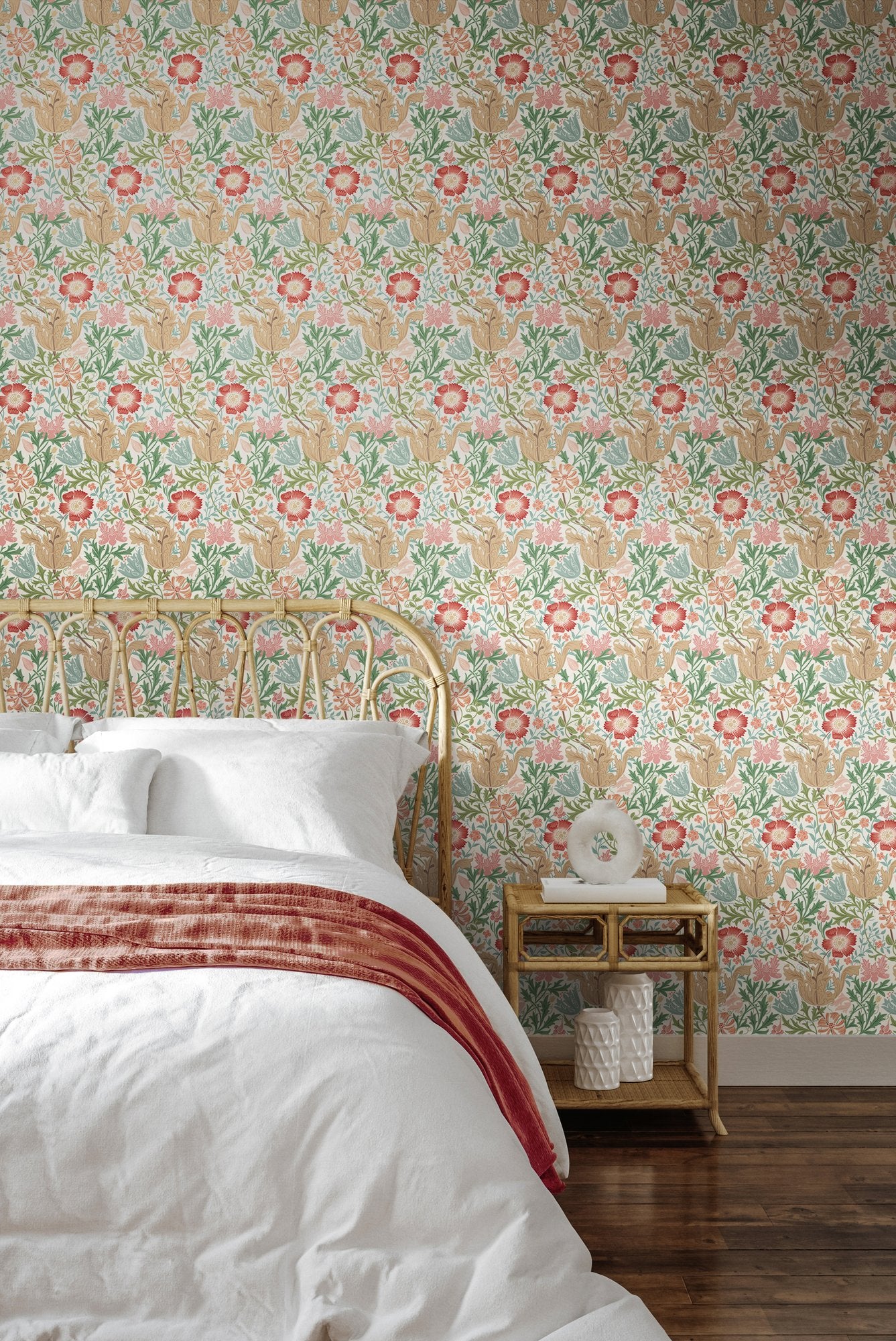 HWA1516W Honeysuckle & Tulip Spring Bloom Eden II Wallpaper by Hoopla Walls