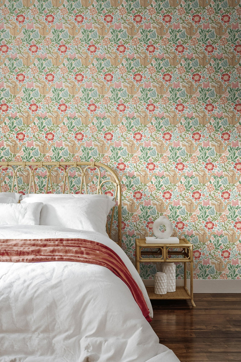 HWA1516W Honeysuckle & Tulip Spring Bloom Eden II Wallpaper by Hoopla Walls