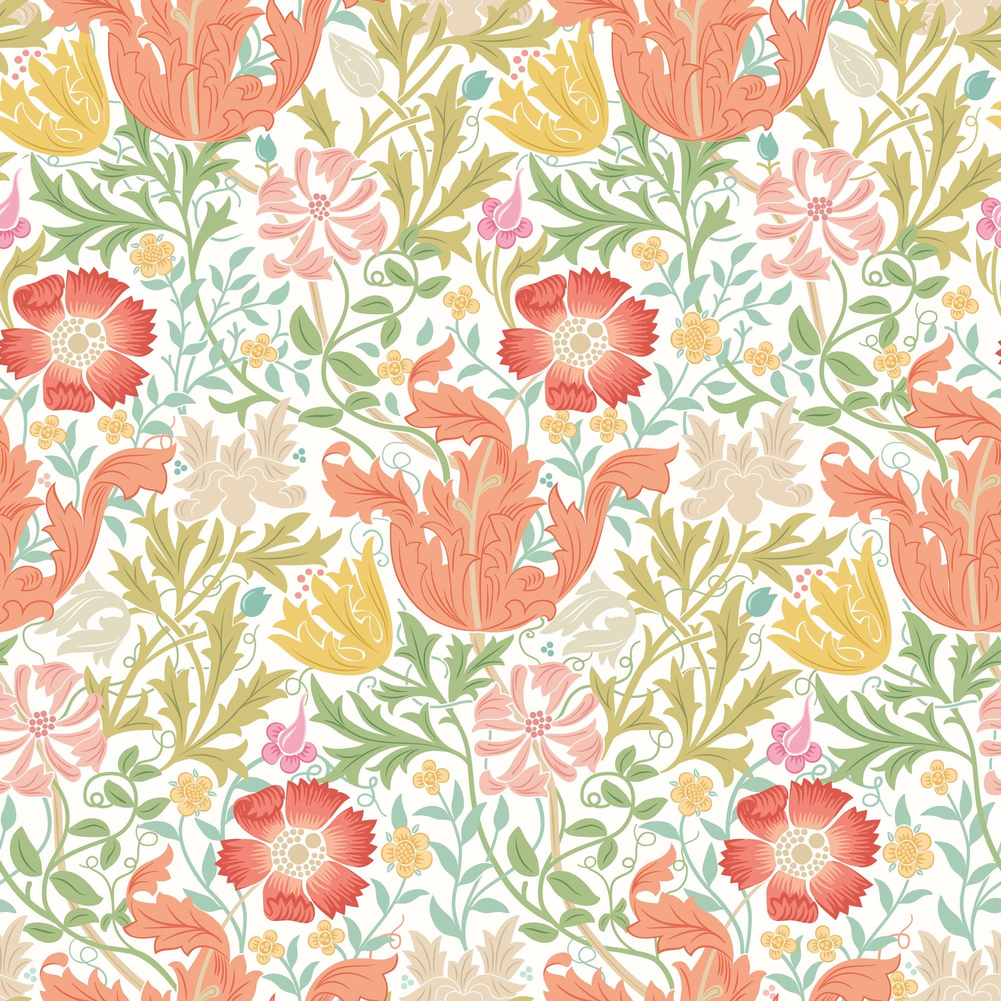 HWA1518W Honeysuckle & Tulip Citrus Mix Eden II Wallpaper by Hoopla Walls