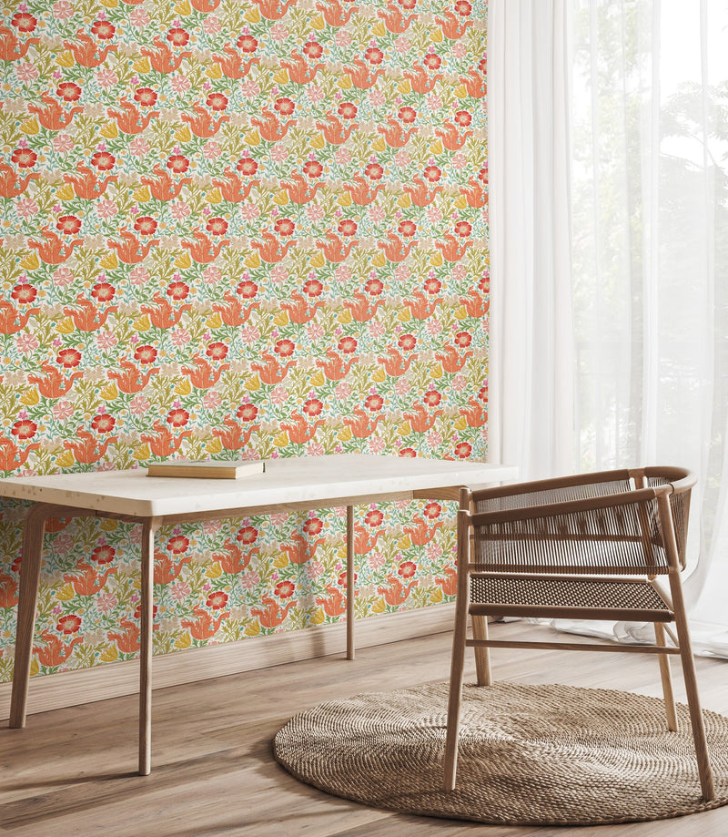 HWA1518W Honeysuckle & Tulip Citrus Mix Eden II Wallpaper by Hoopla Walls