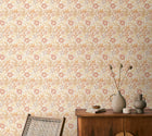 HWA1520W Honeysuckle & Tulip Terracotta Eden II Wallpaper by Hoopla Walls