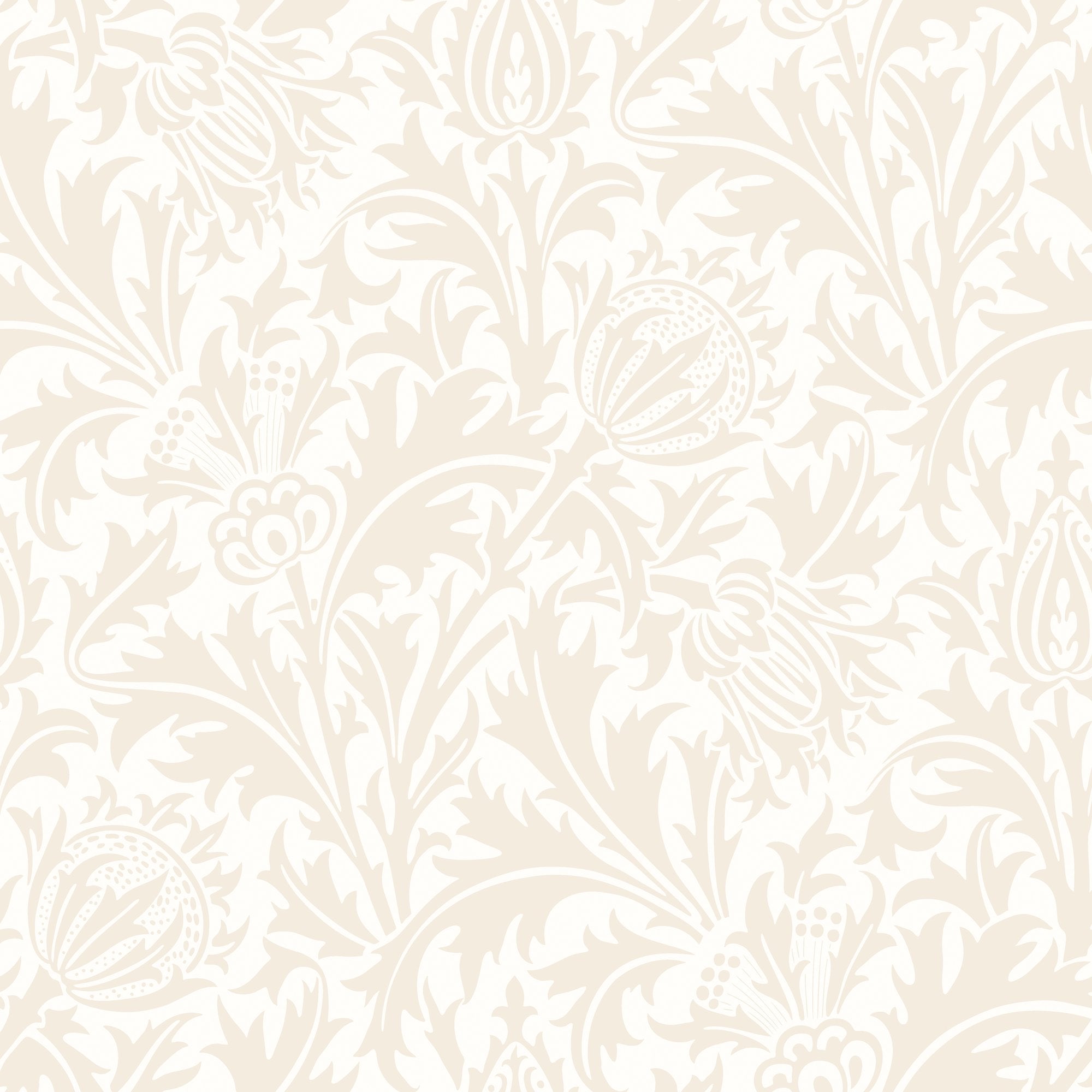 HWA1521W Thistle Damask Oyster Eden II Wallpaper by Hoopla Walls