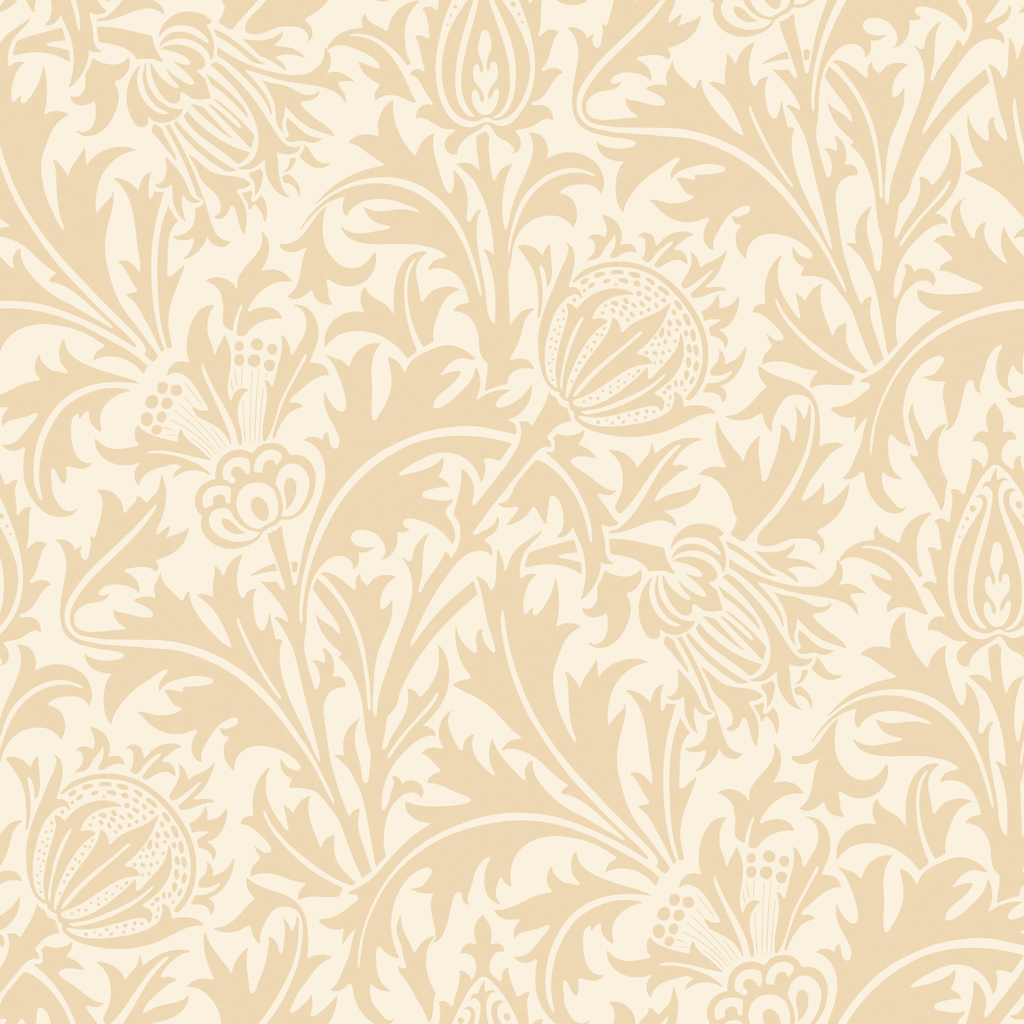 HWA1523W Thistle Damask Soft Gold Eden II Wallpaper by Hoopla Walls