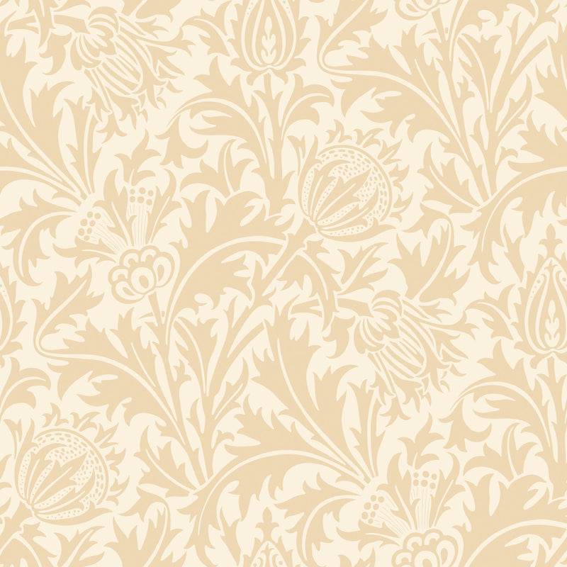 HWA1523W Thistle Damask Soft Gold Eden II Wallpaper by Hoopla Walls