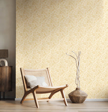HWA1523W Thistle Damask Soft Gold Eden II Wallpaper by Hoopla Walls
